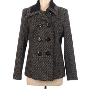 Zafin Tweed Double Breasted Jacket Size M Peruvian